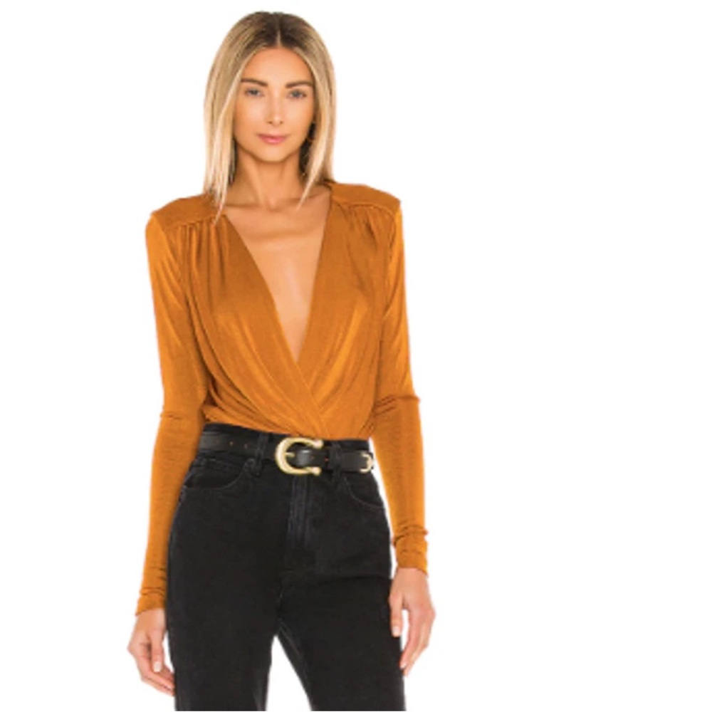 Free people intimately orange slinky bodysuit size XS